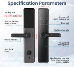 TTlock Smart Lock C92 Password Fingerprint Digital Door Lock